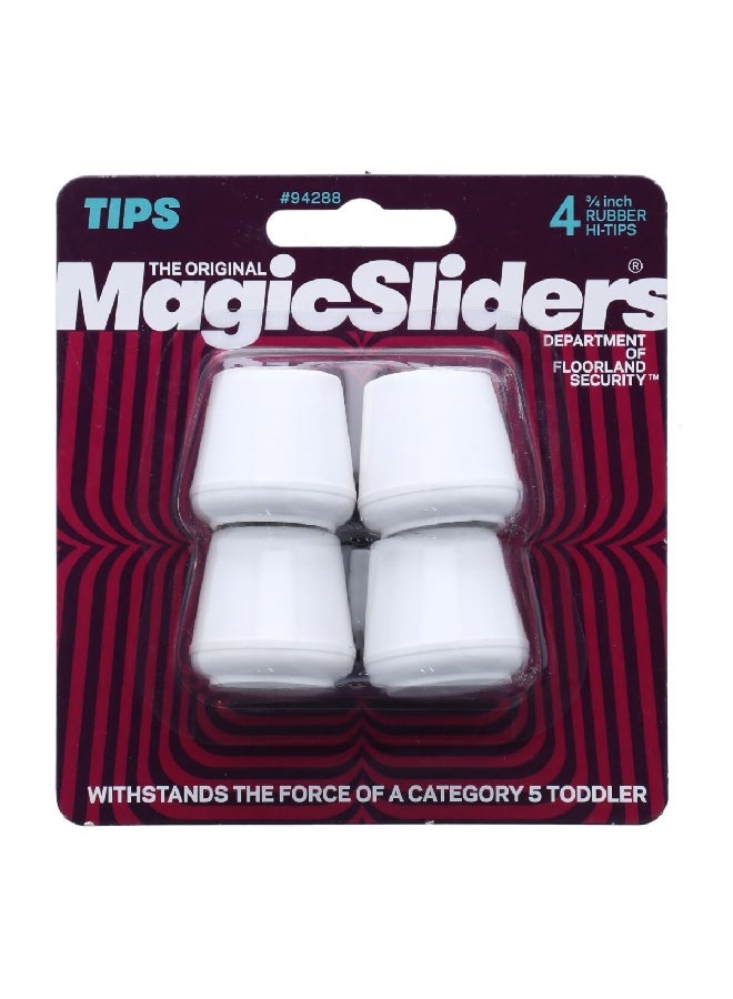 Magic Sliders 4-Piece Durable Furniture Leg Rubber Tips White 3/4 Inch 94288 - Image 1